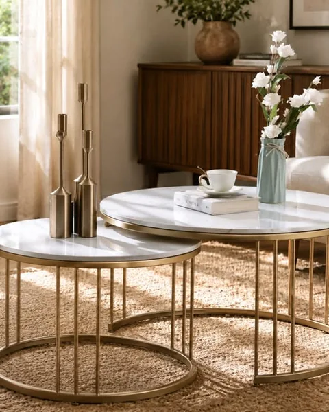 Round Nesting Coffee Table Set - Style 2