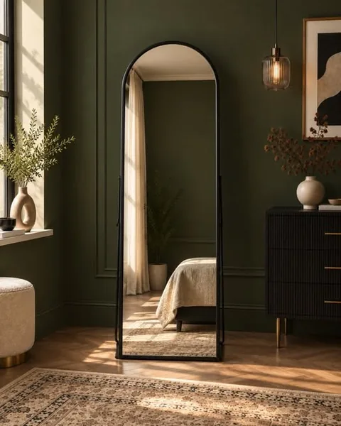 Arched full-length mirror
