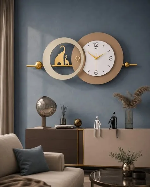 Overlapping ring wall clock