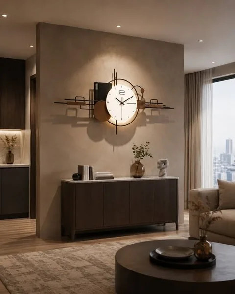 Geometric backlit wall clock